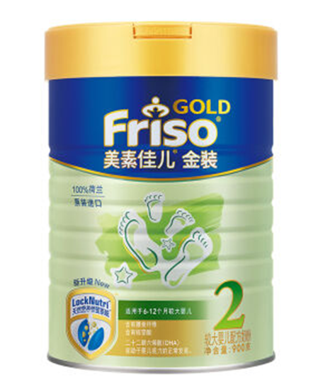 图片 美素佳儿（Friso）金装较大婴儿配方奶粉 2段（6-12个月婴幼儿适用）900克（荷兰原装进口）